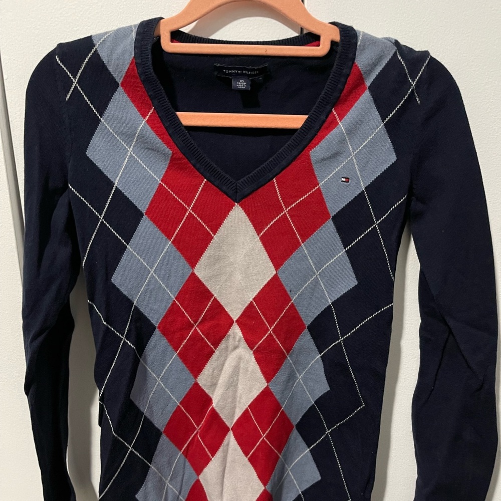 Tommy Hilfiger Argyle Sweater Size XS